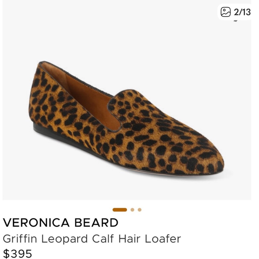 Veronica Beard Leopard Print Pointed Flats in Brown and Black - Picture 6 of 8